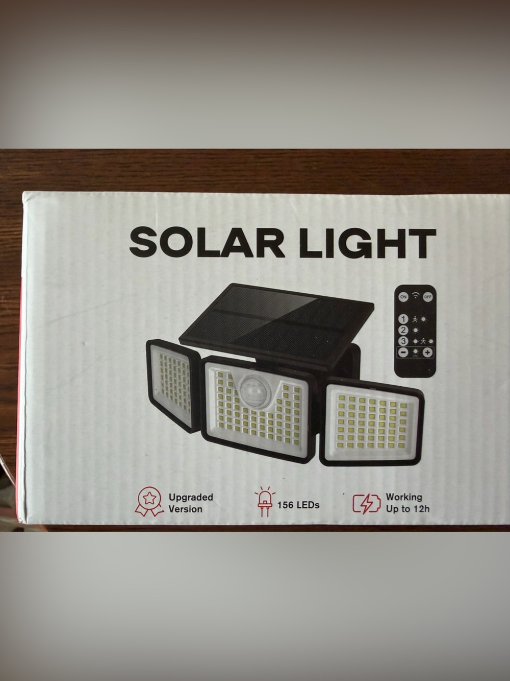 Solar LED Outdoor Motion Light Set of 2 - Black